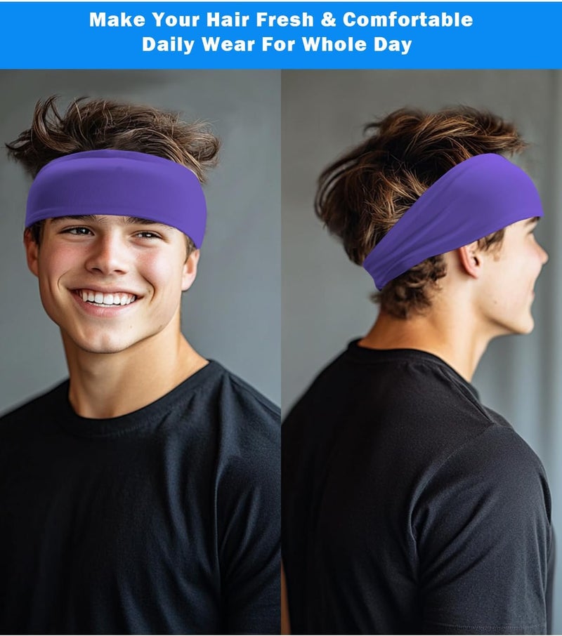 Supeniu Headband for Men & Women, Sweat Wicking Sports Sweatband Headbands, Workout Running Training Yoga Basketball Hairband - Image 5
